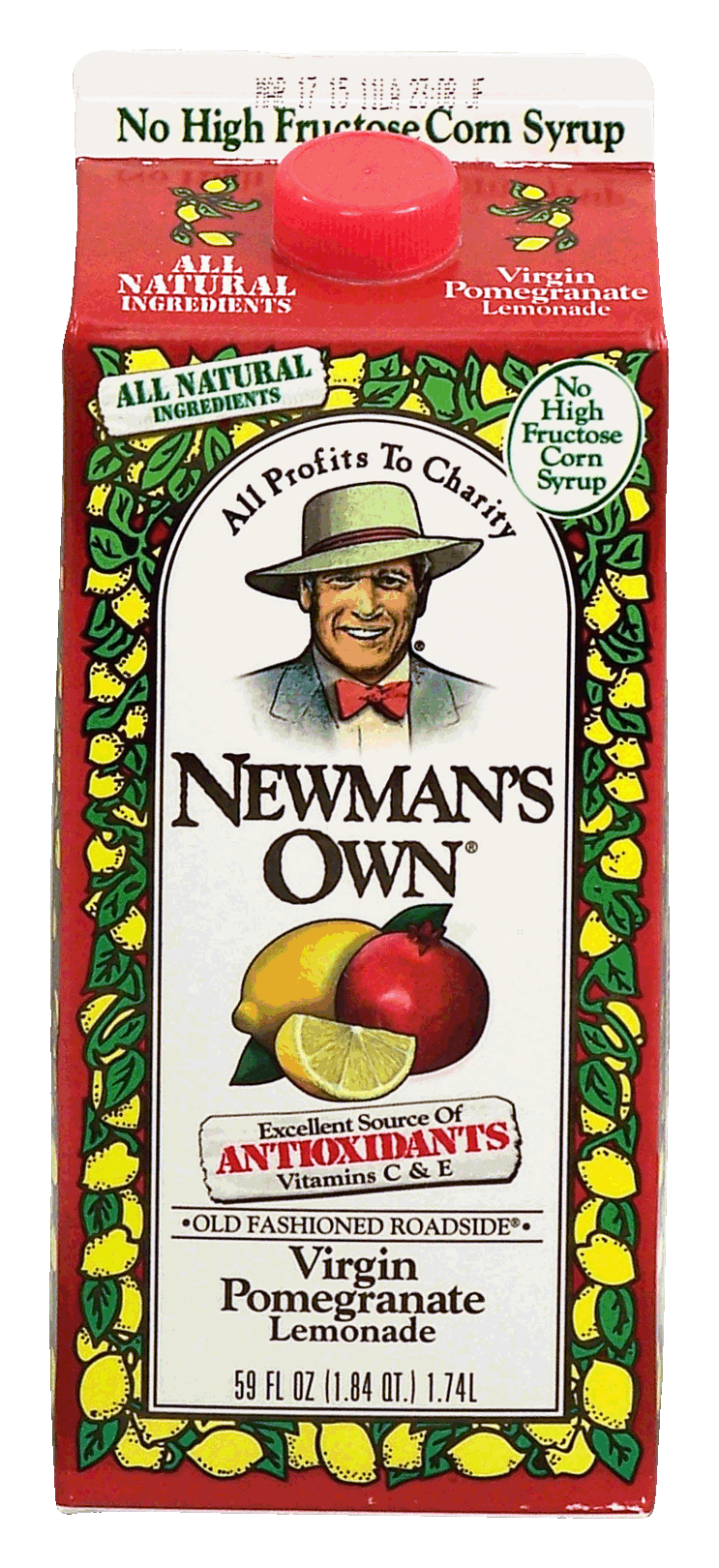 Newman's Own  virgin pomegranate lemonade, all natural ingredients Full-Size Picture